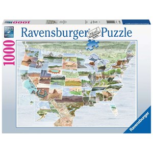 Ravensburger (16453) - "From Sea to Shining Sea" - 1000 brikker puslespil