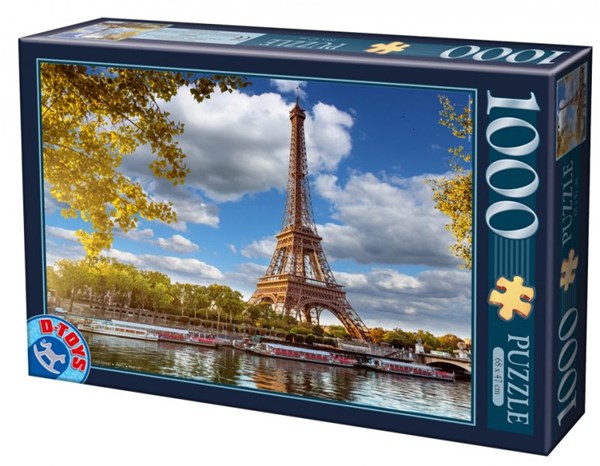 D-Toys (74805) - "Eiffel Tårnet, Paris, Frankrig" - 1000 brikker puslespil
