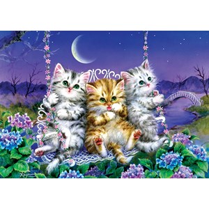 Art Puzzle (5086) - "Moonlight Swing Kittens" - 500 brikker puslespil