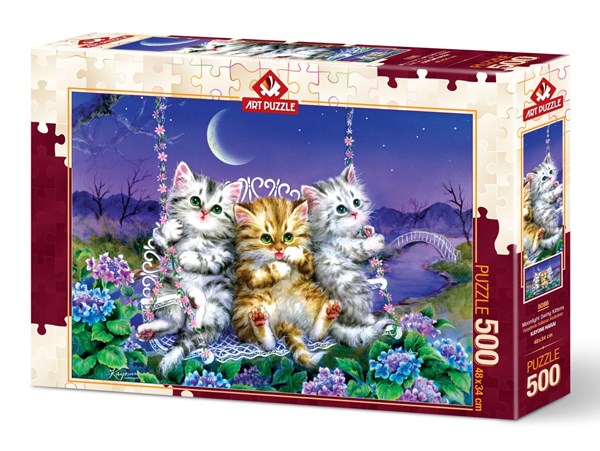 Art Puzzle (5086) - "Moonlight Swing Kittens" - 500 brikker puslespil