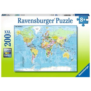 Ravensburger (12890) - "Verdenskort" - 200 brikker puslespil
