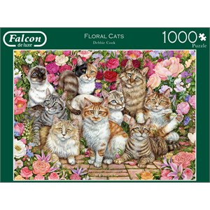 Falcon (11246) - "Floral Cats" - 1000 brikker puslespil