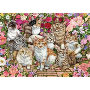 Falcon (11246) - "Floral Cats" - 1000 brikker puslespil