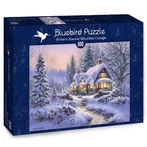 Bluebird Puzzle (70066) - "Winter's Blanket Wouldbie Cottage" - 500 brikker puslespil