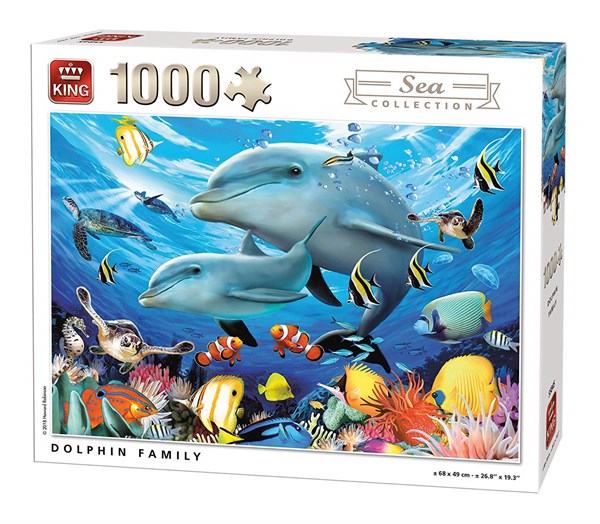 King International (55845) - "Dolphin Family" - 1000 brikker puslespil