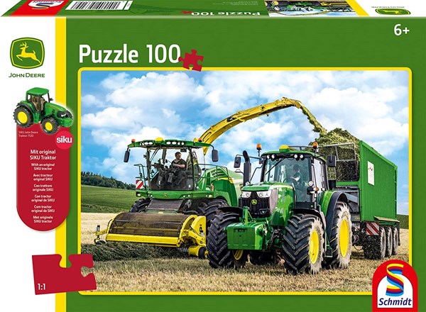 Schmidt Spiele (56315) - "John Deere 6195M & 8500i" - 100 brikker puslespil