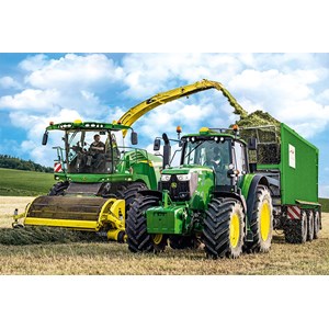 Schmidt Spiele (56315) - "John Deere 6195M & 8500i" - 100 brikker puslespil