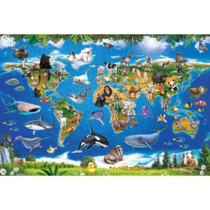 Schmidt Spiele (56355) - "Animal World" - 150 brikker puslespil