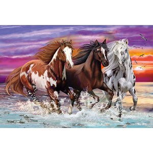 Schmidt Spiele (56356) - "Trio of Wild Horses" - 200 brikker puslespil