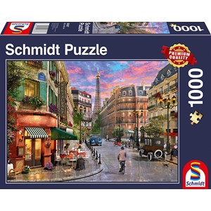 Schmidt Spiele (58387) - "Street to The Eiffel Tower" - 1000 brikker puslespil