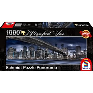 Schmidt Spiele (59621) - Manfred Voss: "New York, Dark Night" - 1000 brikker puslespil