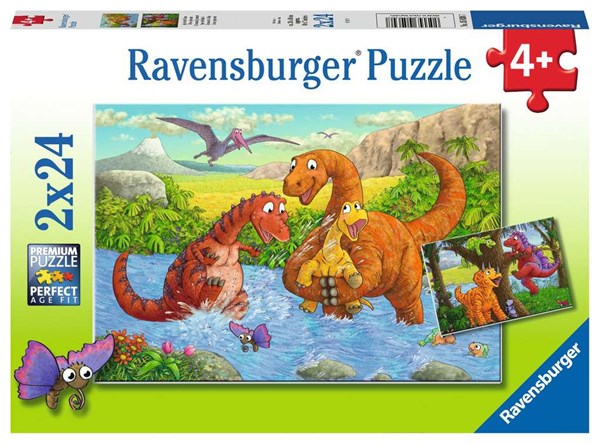 Ravensburger (05030) - "Dinosaurs at Play" - 24 brikker puslespil