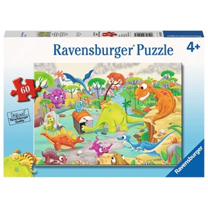 Ravensburger (09516) - "Time Traveling Dinos" - 60 brikker puslespil