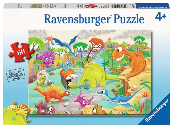 Ravensburger (09516) - "Time Traveling Dinos" - 60 brikker puslespil