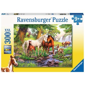 Ravensburger (12904) - "Horses by The Stream" - 300 brikker puslespil