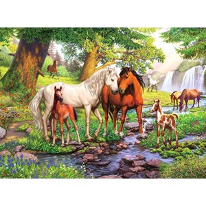 Ravensburger (12904) - "Horses by The Stream" - 300 brikker puslespil