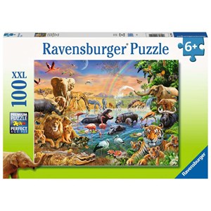Ravensburger (12910) - "Savannah Jungle Waterhole" - 100 brikker puslespil