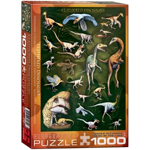 Eurographics (6000-0072) - "Feathered Dinosaurs" - 1000 brikker puslespil