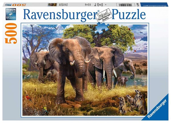 Ravensburger (15040) - "Elephants" - 500 brikker puslespil