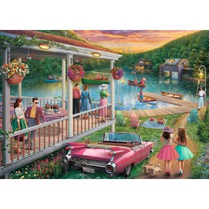 Ravensburger (16438) - "Summer at The Lake" - 300 brikker puslespil