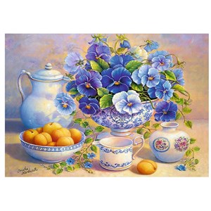 Trefl (10466) - "Blue Bouquet" - 1000 brikker puslespil
