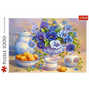 Trefl (10466) - "Blue Bouquet" - 1000 brikker puslespil