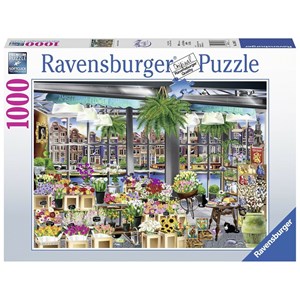 Ravensburger (13987) - "Amsterdam Flower Market" - 1000 brikker puslespil