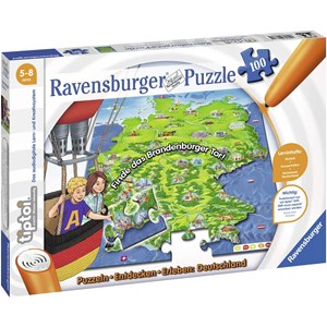 Ravensburger (00831) - "Tiptoi, Puzzlen, Entdecken, Erleben, Deutschland" - 100 brikker puslespil