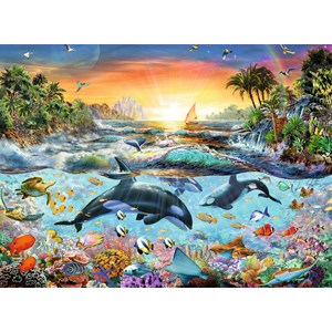 Ravensburger (12804) - Adrian Chesterman: "Orca Paradise" - 200 brikker puslespil