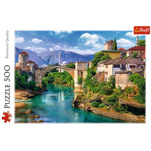 Trefl (37333) - "Old Bridge in Mostar, Bosnia and Herzegovina" - 500 brikker puslespil