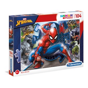 Clementoni (27116) - "Spider Man" - 104 brikker puslespil