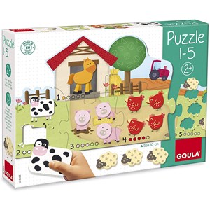 Goula (53438) - "Animal Shapes" - 5 brikker puslespil