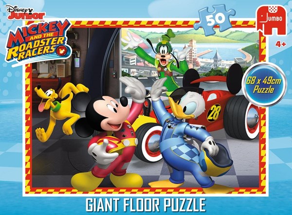 Jumbo (19673) - "Mickey Mouse and The Roadster Racers" - 50 brikker puslespil