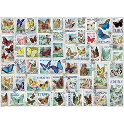 Eurographics (8500-5356) - Barbara Behr: "Butterflies Vintage Stamps" - 500 brikker puslespil
