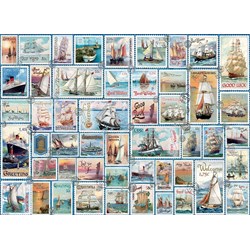 Eurographics (8500-5357) - Barbara Behr: "Sailing Ships Vintage Stamps" - 500 brikker puslespil
