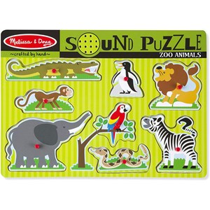 Melissa and Doug (10727) - "Zoo Dyr, Lyd Puslespil" - 9 brikker puslespil