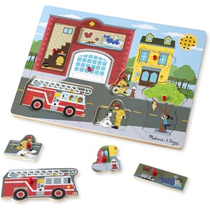 Melissa and Doug (10736) - "Around the Fire Station, Sound Puzzle" - 8 brikker puslespil