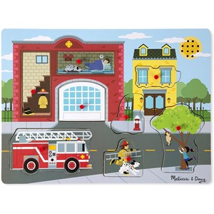 Melissa and Doug (10736) - "Around the Fire Station, Sound Puzzle" - 8 brikker puslespil