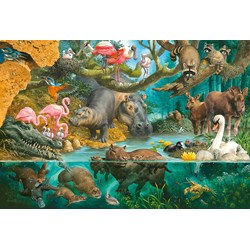 Schmidt Spiele (56306) - "Animal Families on the Shore" - 100 brikker puslespil