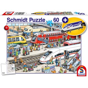 Schmidt Spiele (56328) - "At the train station" - 60 brikker puslespil