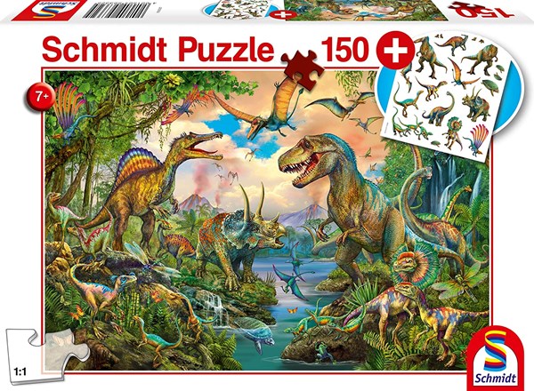 Schmidt Spiele (56332) - "Wild dinosaurs" - 150 brikker puslespil