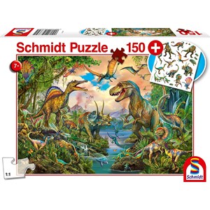 Schmidt Spiele (56332) - "Wild dinosaurs" - 150 brikker puslespil