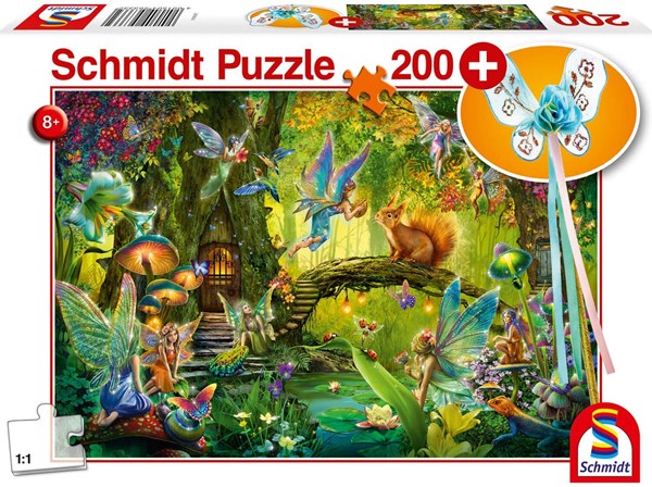 Schmidt Spiele (56333) - "Fairy in the Woods Including Fairy Wand" - 200 brikker puslespil