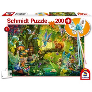 Schmidt Spiele (56333) - "Fairy in the Woods Including Fairy Wand" - 200 brikker puslespil