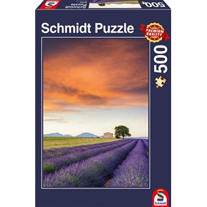 Schmidt Spiele (58364) - "Field of Lavender, Provence" - 500 brikker puslespil