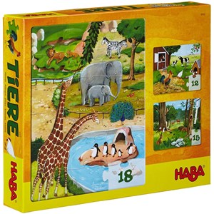 HABA (4960) - "Animals" - 12 15 18 brikker puslespil