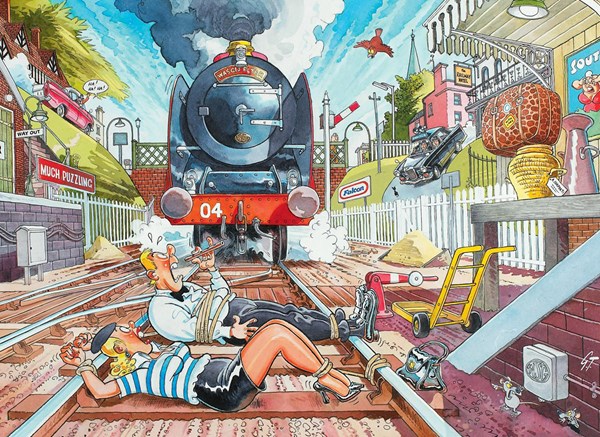 Jumbo (19145) - "Wasgij Mystery 1 Retro: Mystery Express" - 1000 brikker puslespil