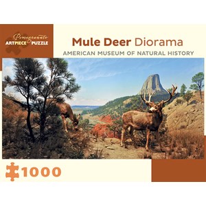 Pomegranate (AA941) - "Mule Deer Diorama" - 1000 brikker puslespil