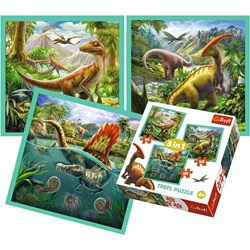 Trefl (34837) - "The extraordinary world of dinosaur" - 20 36 50 brikker puslespil