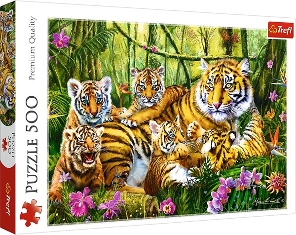 Trefl (37350) - "Family of Tigers" - 500 brikker puslespil